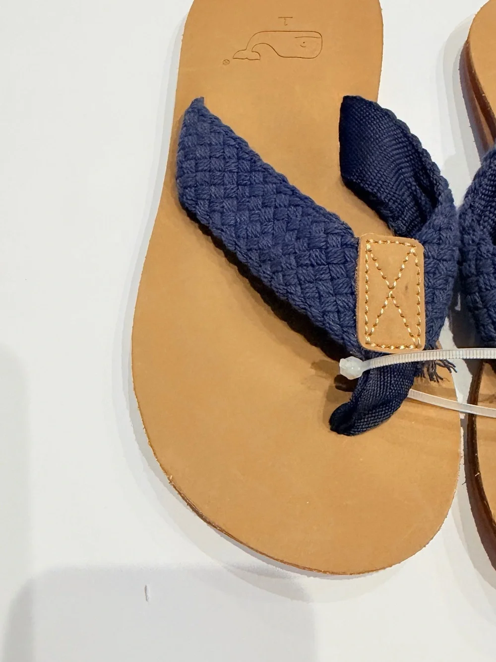 Vineyard Vines Kids Navy Braided Strap Flip Flops
